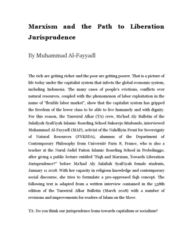 Marxism and the Path to Liberation Jurisprudence