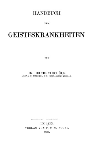 Handbuch der Geisteskrankheiten