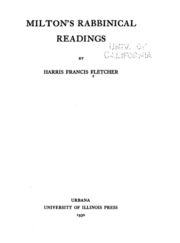 Milton’s Rabbinical Readings