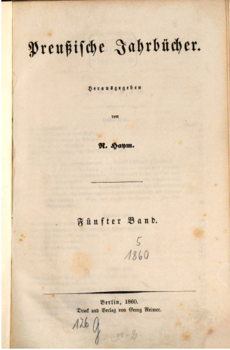 Preußische Jahrbücher