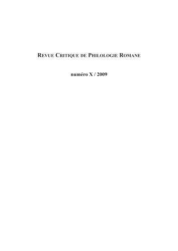 Revue critique de philologie romane - Volume 10