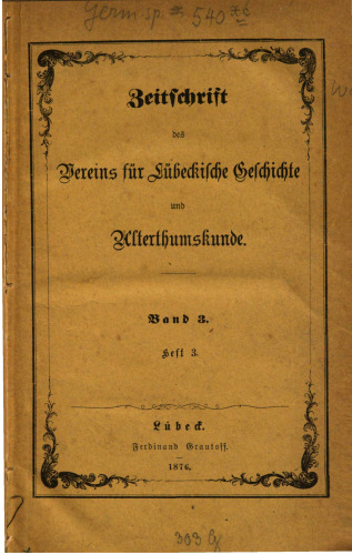 Zeitschrift des Vereins für lübeckische Geschichte und Altertumskunde