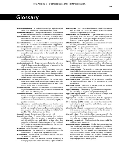 CFA Level 1 Glossary