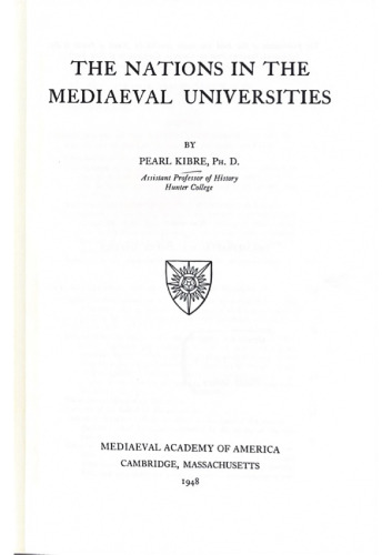 The nations in the mediaeval universities.