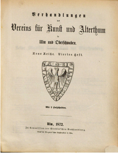 Verhandlungen des Vereins für Kunst und Altertum in Ulm und Oberschwaben