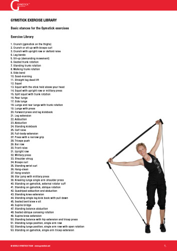 GYMSTICK EXERCISE LIBRARY - 70 Basic stances for the Gymstick exercises