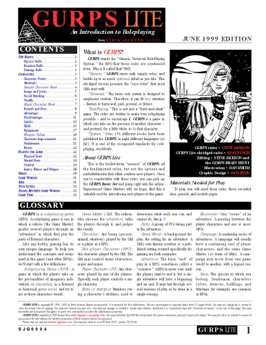 GURPS 3d edition. GURPS Lite