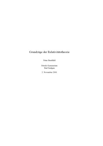 Grundzüge der Relativitätstheorie
