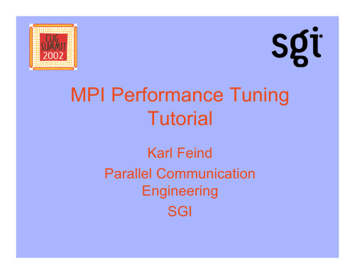 MPI Performance Tuning