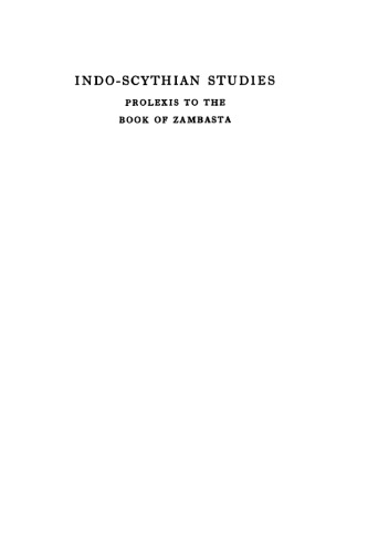 Khotanese Texts, Volume VI: Prolexis to the Book of Zambasta