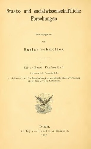 Die brandenburgisch-preußische Heeresverfassung unter dem Großen Kurfürsten
