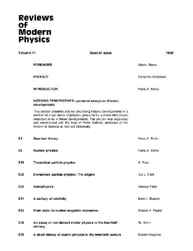 Historic perspectives on modern physics