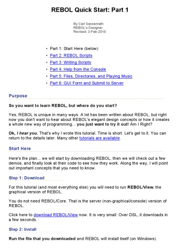 REBOL Quick Start