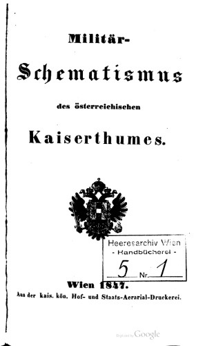 Militär-Schematismus des österreichischen Kaisertums
