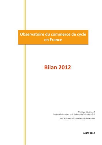 Observatoire du commerce de cycle en France - Bilan 2012