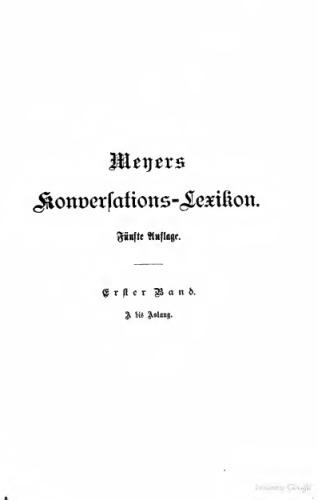 Meyers Konversations-Lexikon. Ein Nachschlagewerk des allgemeinen Wissens