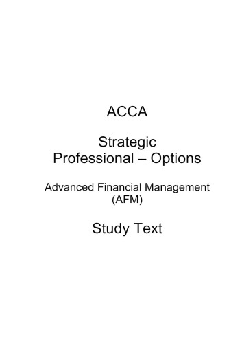 Advanced Financial Management Study Text