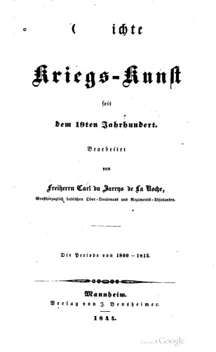 Geschichte der Kriegskunst seit dem 19. Jahrhundert