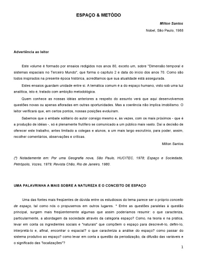 Espaço e método