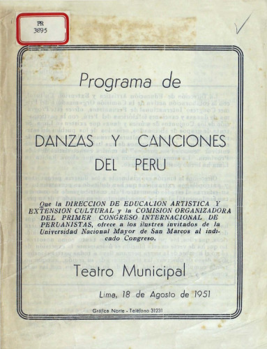 Programa de danzas y canciones del Perú