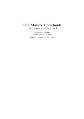 The Matrix Cookbook