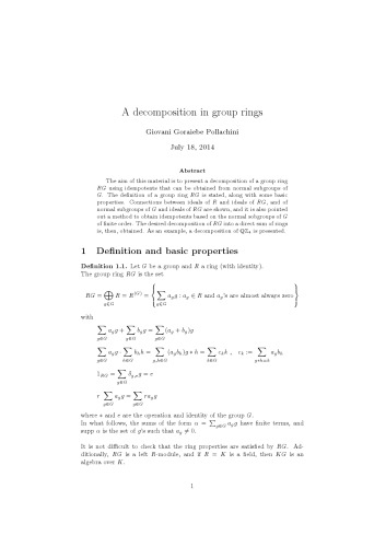 A decomposition in group rings