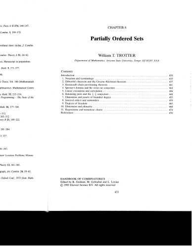 Partially ordered sets [chapter from Handbook of Combinatorics]
