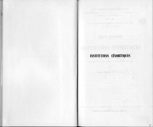 Jean Cassien : Institutions cénobitiques