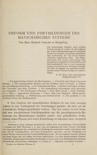 Urform und Fortbildungen des manichäischen Systems