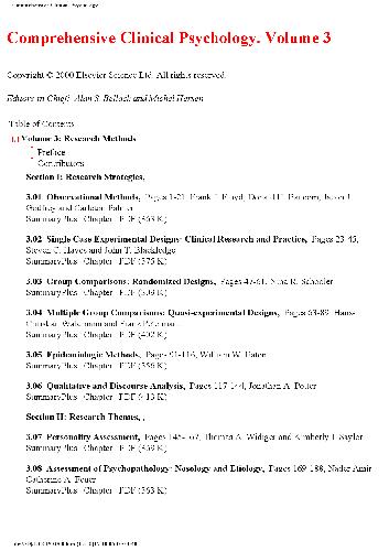Comprehensive Clinical Psychology