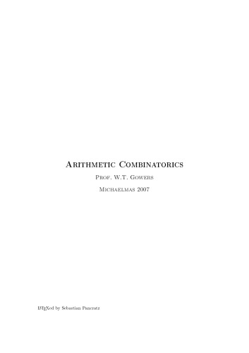 Arithmetic combinatorics