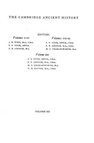 The Cambridge Ancient History XII (1st ed.)