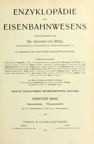 Enzyklopädie des Eisenbahnwesens / Kronenbreite - Personentarife