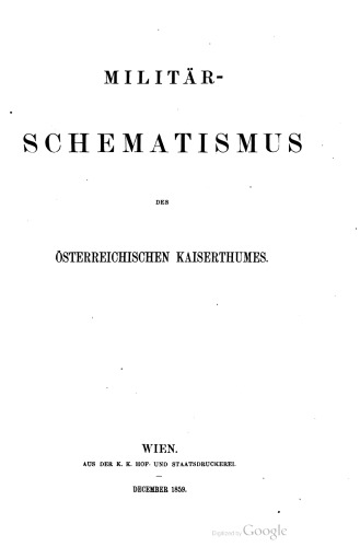 Militär-Schematismus des österreichischen Kaisertums
