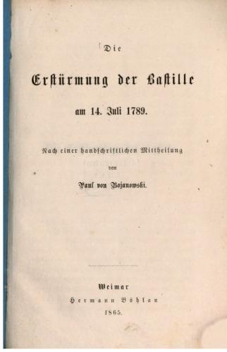 Die Erstürmung der Bastille am 14. Juli 1789