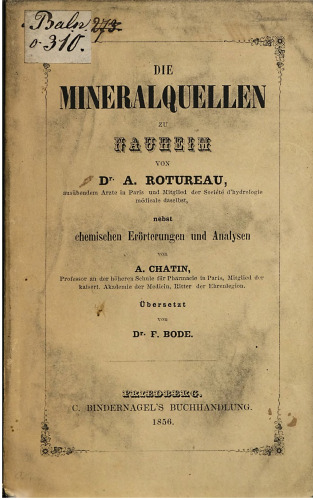 Die Mineralquellen zu Nauheim