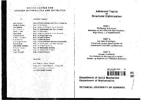 Advanced Topics in Structural Optimization