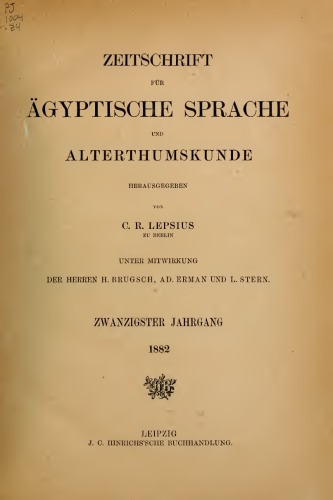 Zeitschrift für Ägyptische Sprache und Altertumskunde