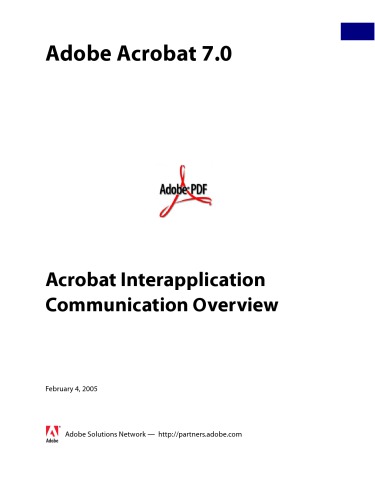 Adobe Acrobat 7 - Acrobat Interapplication Communication Overview