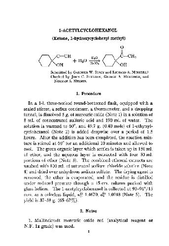 Organic Syntheses An annual publication of satisfactory methods