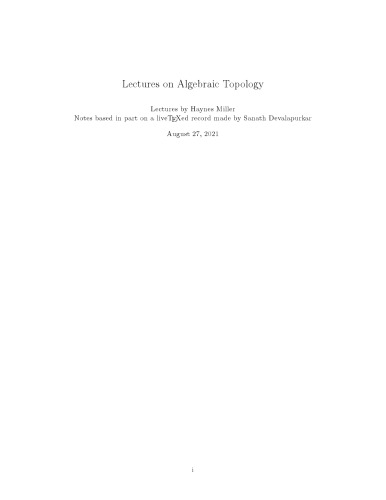 Lectures on Algebraic Topology
