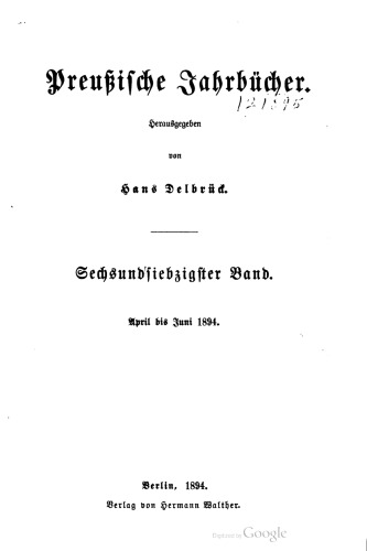 Preußische Jahrbücher