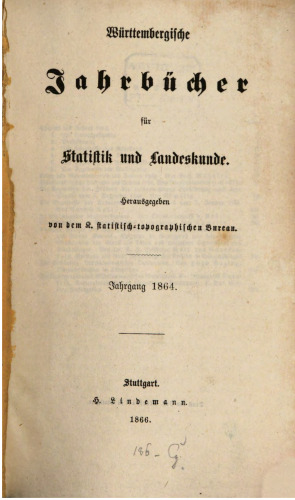 Württembergische Jahrbücher für Statistik und Landeskunde