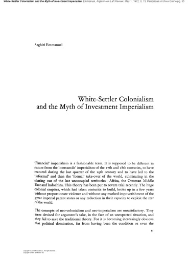 White-Settler Colonialism and the Myth of Investment Imperialism