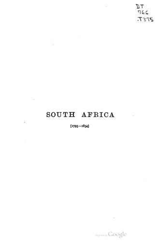 History of South Africa [1795-1834]