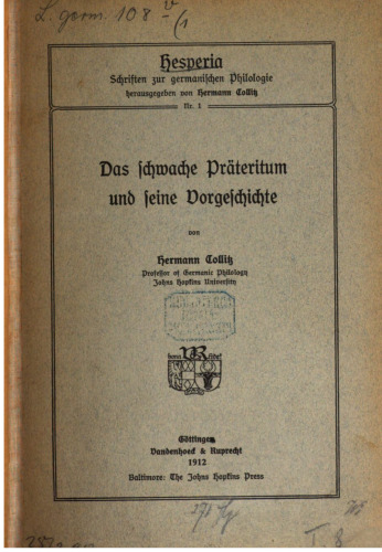 Das schwache Präteritum und seine Vorgeschichte