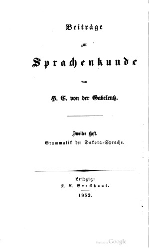 Grammatik der Dakota-Sprache