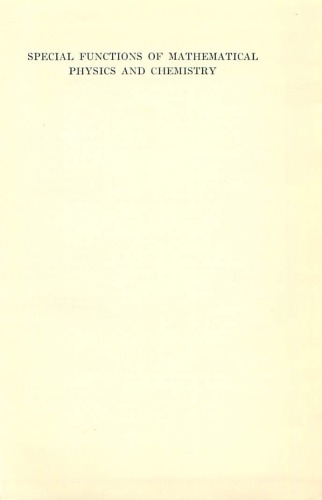 Special Functions of Mathematical Physics and Chemistry