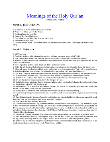 Meanings of the Holy Qur'an