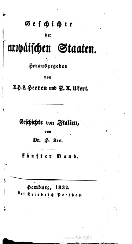 Geschichte der italienischen Saaten / Vom Jahre 1492 bis 1830